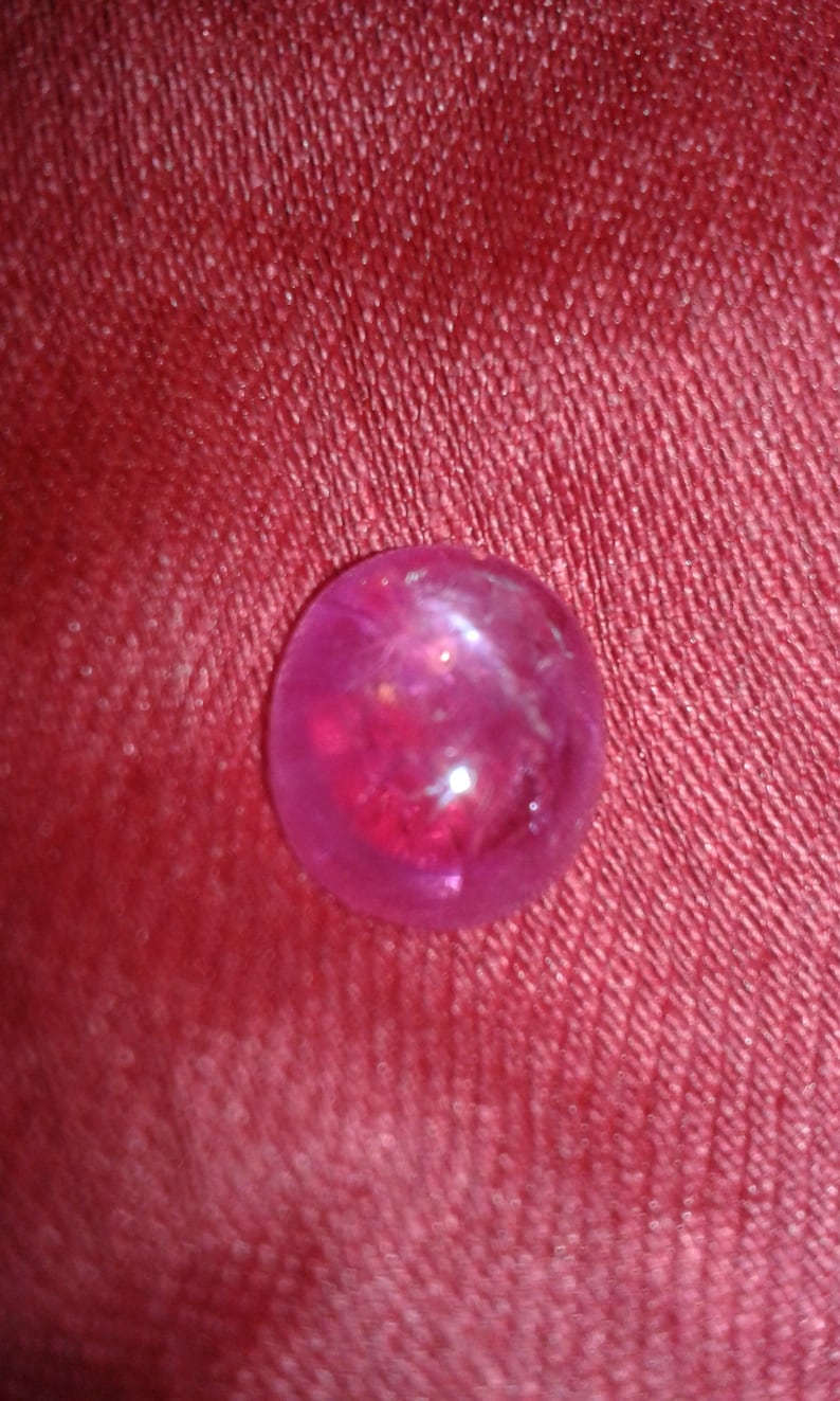 6,88 ct naturlig, endast utvunnen vid låg värme, oval cabochon, rubin, rosa safir, lös ädelsten, anpassad smyckestillverkning, monteringsring, dödsbohänge bild 7