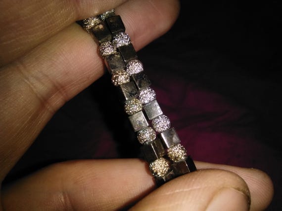 Solid sterling silver modernist styled bracelet -… - image 5