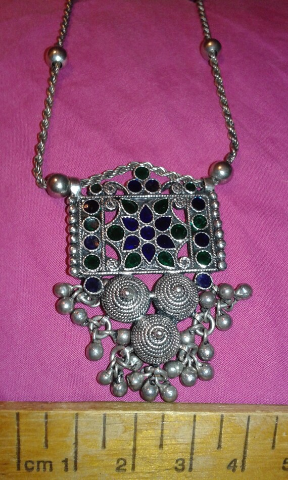 Solid sterling silver Metallic irridescent blue a… - image 10