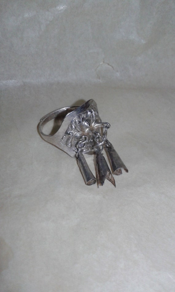 Chinese solid sterling silver adjustable antique … - image 6