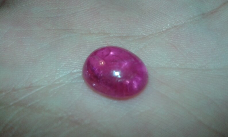 6,88 ct naturlig, endast utvunnen vid låg värme, oval cabochon, rubin, rosa safir, lös ädelsten, anpassad smyckestillverkning, monteringsring, dödsbohänge bild 4