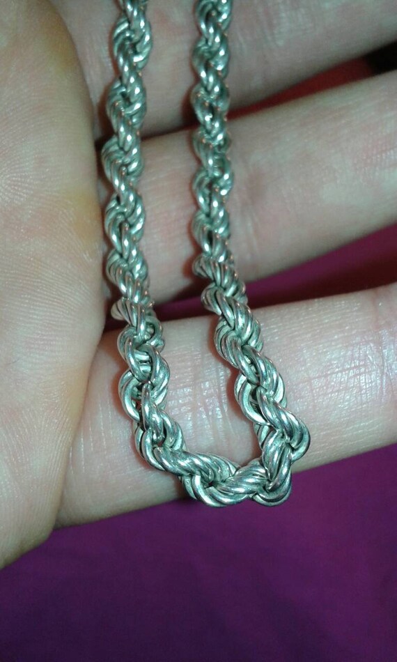 Solid sterling silver barley twist heavy chain mu… - image 8