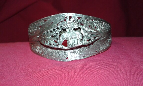 Elephant design solid sterling silver filigree hi… - image 3