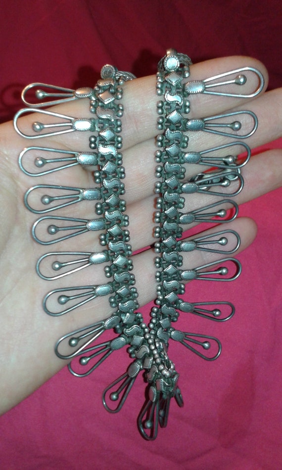 Solid sterling silver Indian handmade choker neck… - image 9