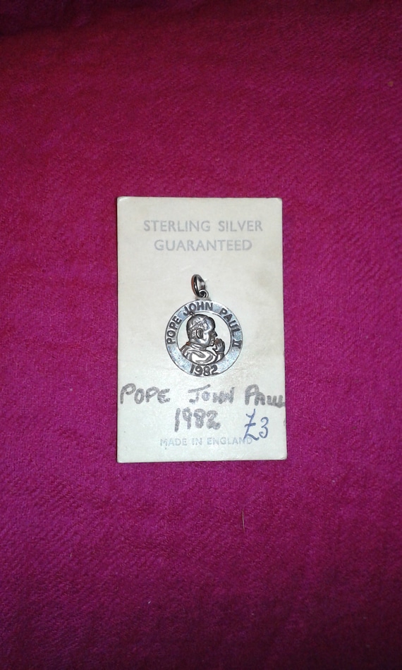 Pope John Paul 1982 - Solid sterling silver vintag