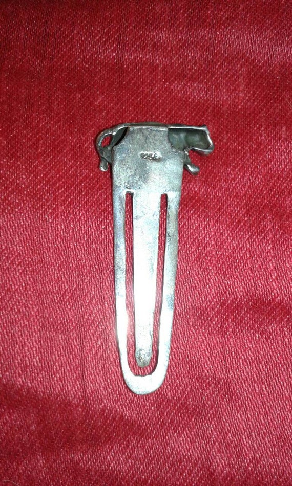 Solid sterling silver 925 marked book mark with c… - image 5