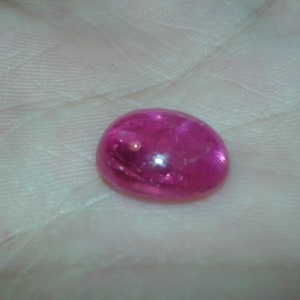 6,88 ct naturlig, endast utvunnen vid låg värme, oval cabochon, rubin, rosa safir, lös ädelsten, anpassad smyckestillverkning, monteringsring, dödsbohänge bild 5