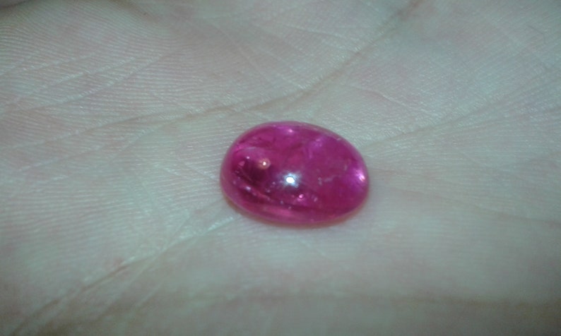 6,88 ct naturlig, endast utvunnen vid låg värme, oval cabochon, rubin, rosa safir, lös ädelsten, anpassad smyckestillverkning, monteringsring, dödsbohänge bild 5