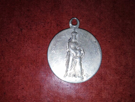 Antique very worn solid sterling silver charm of … - image 1