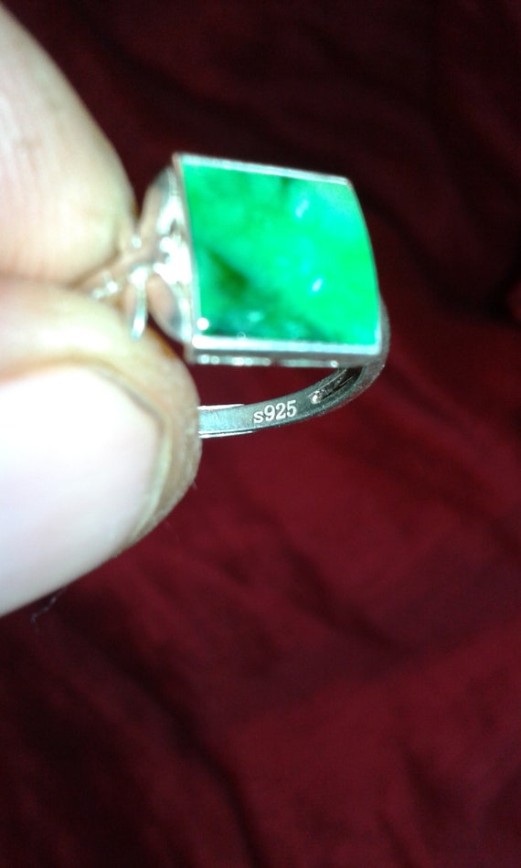 Untreated Jadeite solid sterling silver butterfly… - image 6