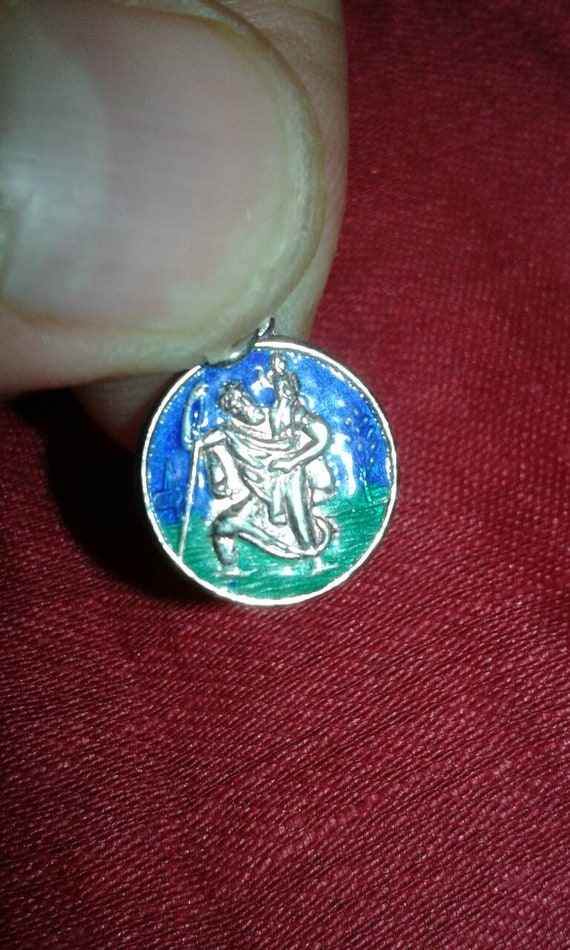 Solid sterling silver and cold enamel bracelet ch… - image 2