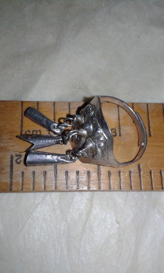 Chinese solid sterling silver adjustable antique … - image 8