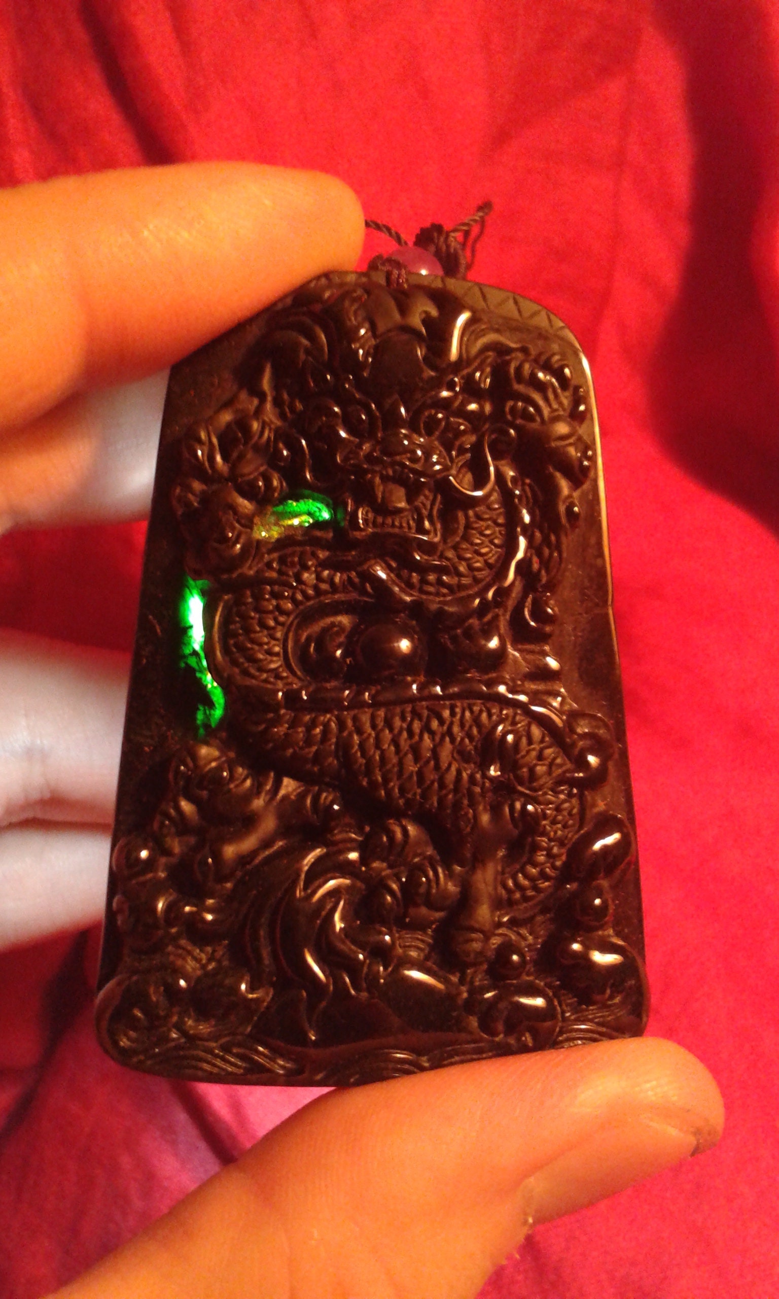 Omphacite Untreated Black Jadeite Jade Lights up and Glows When