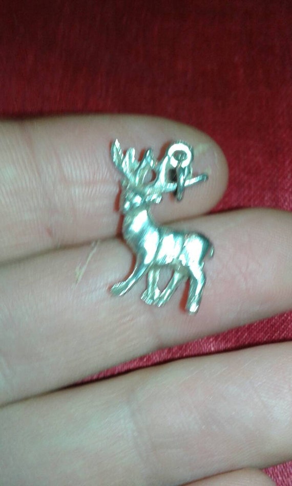 Solid sterling silver Reindeer stag deer buck woo… - image 2