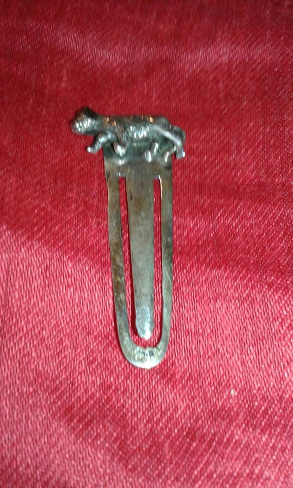 Solid sterling silver 925 marked book mark with c… - image 3