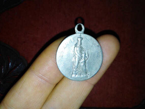 Antique very worn solid sterling silver charm of … - image 7