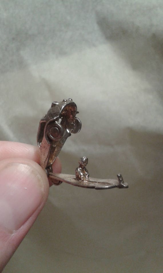 Rare solid sterling silver Messerschmitt car brac… - image 2