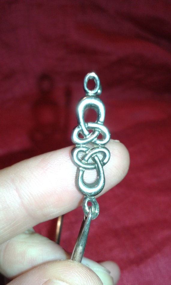 Solid sterling silver Celtic woven knot design br… - image 8