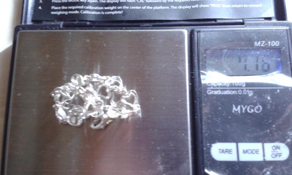 Solid sterling silver heart link bracelet, nice v… - image 3