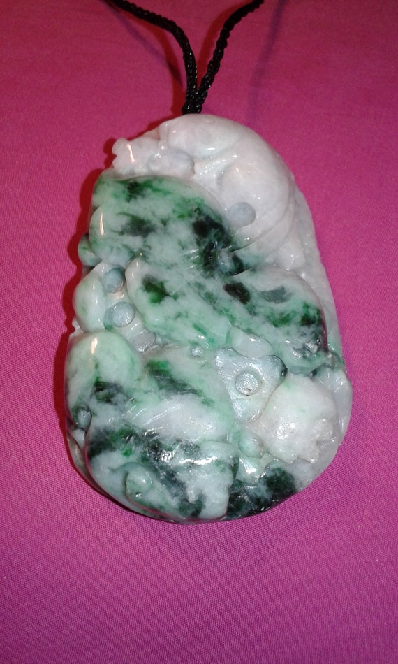 Heavy and luxurious untreated Jadeite Jade Koi fr… - image 2