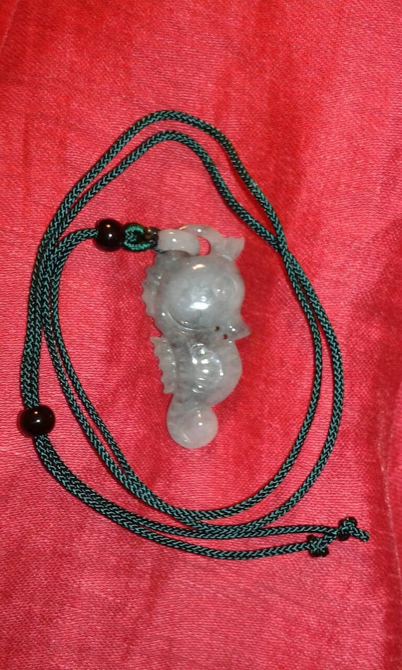 Natural Jadeite seahorse A Jade gemstone moving movable articulated jewellery seaside seashore themed handmade boutique gift jewellery
