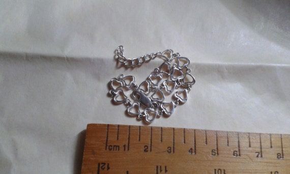 Solid sterling silver heart link bracelet, nice v… - image 5