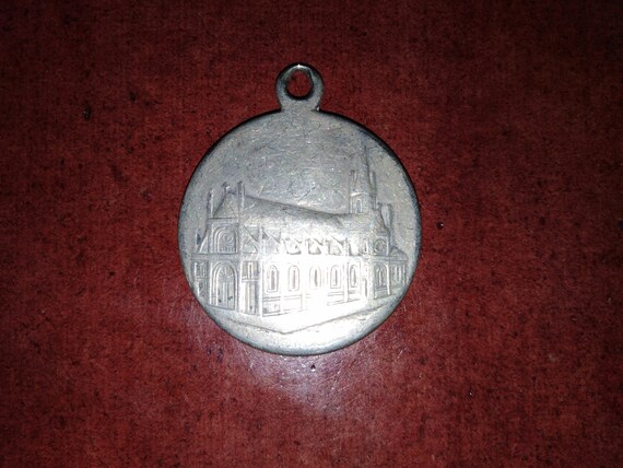 Antique very worn solid sterling silver charm of … - image 4