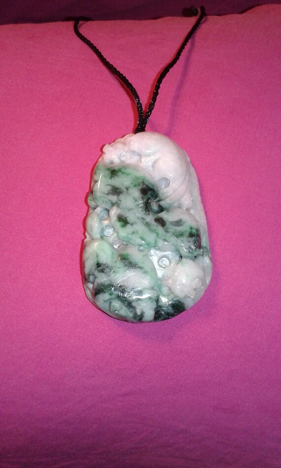 Heavy and luxurious untreated Jadeite Jade Koi fr… - image 1