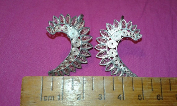 Solid sterling silver earrings Indian handmade tr… - image 9