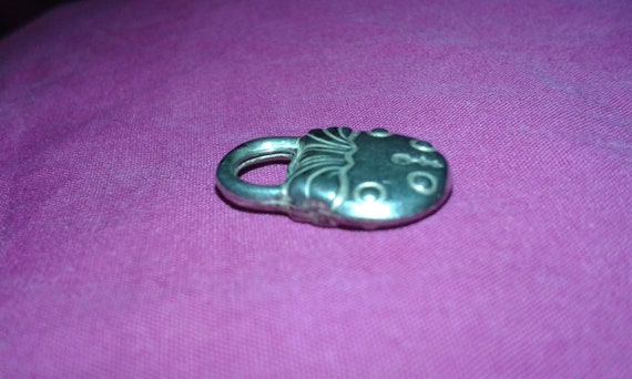 Solid sterling silver handbag lock bracelet charm… - image 4