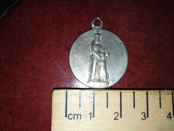 Antique very worn solid sterling silver charm of … - image 6