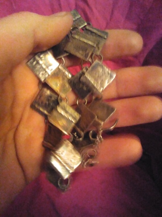 Solid sterling silver - Square polished silver pa… - image 12