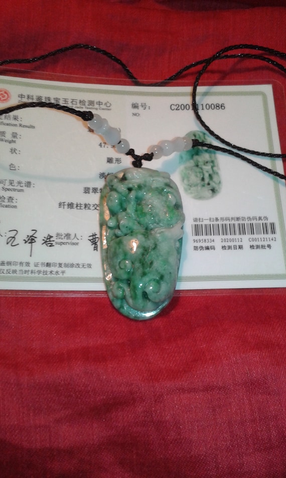 Jadeite A Jade Dragon pendant handmade hand carved