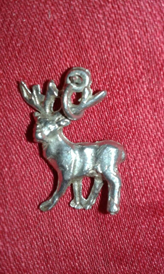 Solid sterling silver Reindeer stag deer buck woo… - image 5