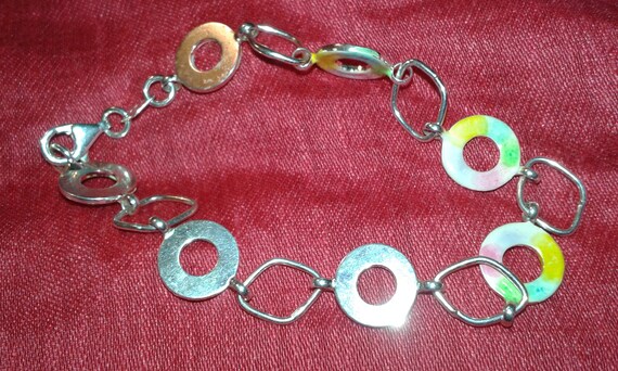 Solid sterling silver handpainted multicolour wat… - image 6