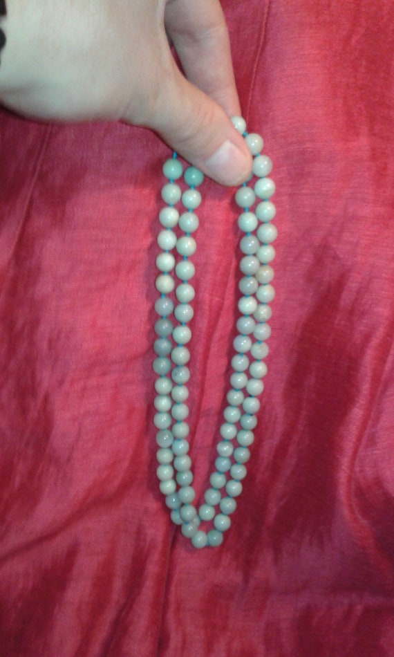 HeTian Nephrite celadon Jade long large bead neckl