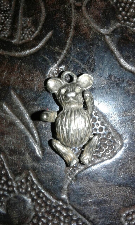 Moving solid silver teddy bear articulating 925 s… - image 1