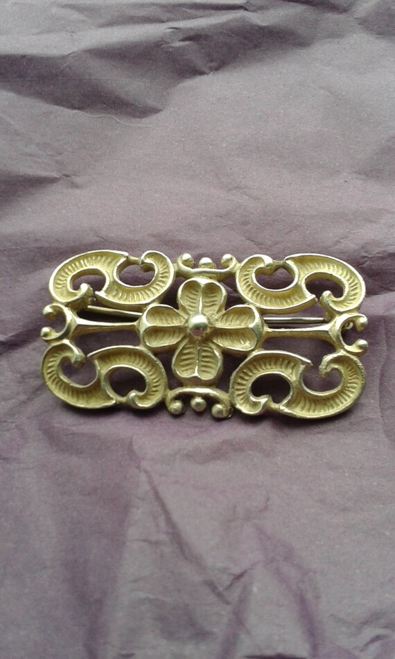 Beautiful rectangular solid sterling silver brooc… - image 3