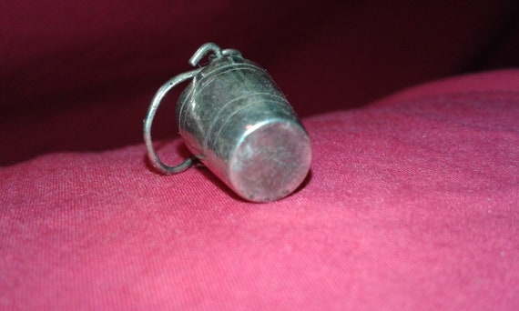 Solid sterling silver bucket charm moving movable… - image 4