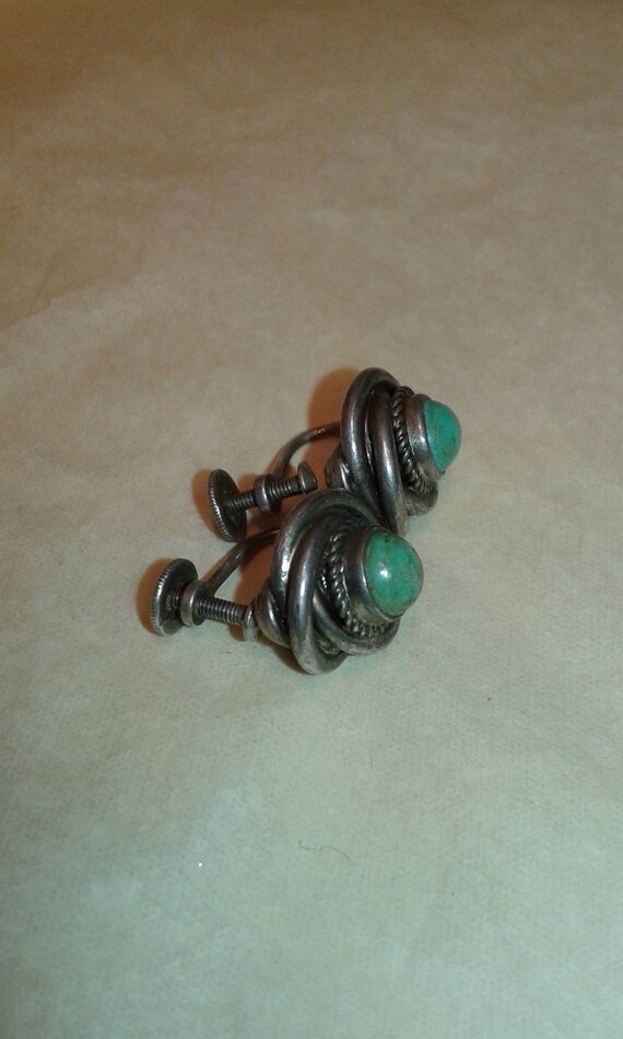 Solid sterling silver and untreated cabochon turq… - image 3