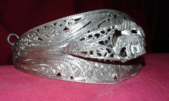 Elephant design solid sterling silver filigree hi… - image 4