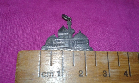 Solid sterling silver mosque bracelet charm Arabi… - image 5