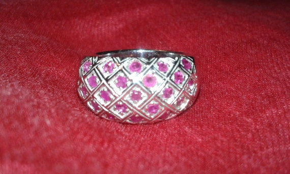 Heated only ruby solid sterling silver unisex men… - image 5