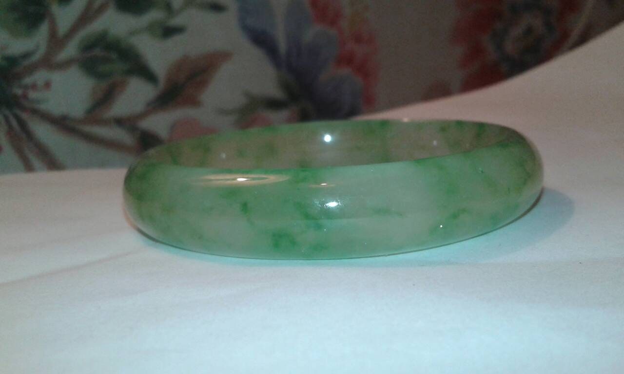 Untreated (A) Jadeite Jade Watery Glutinous Translucent Floating Flower ...