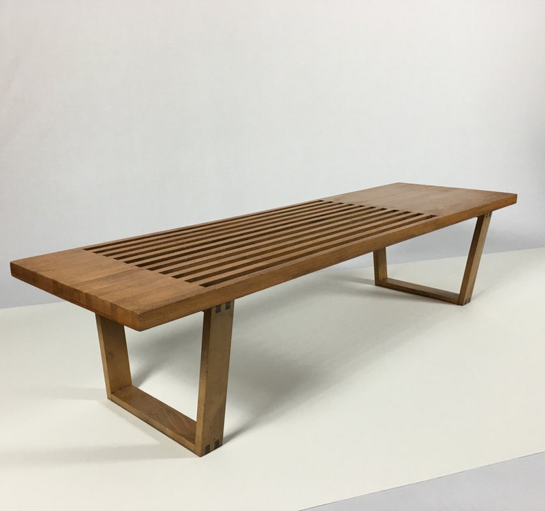 Mid Century Modern Bench Hallway Bench Bench Seat Coffee Etsy