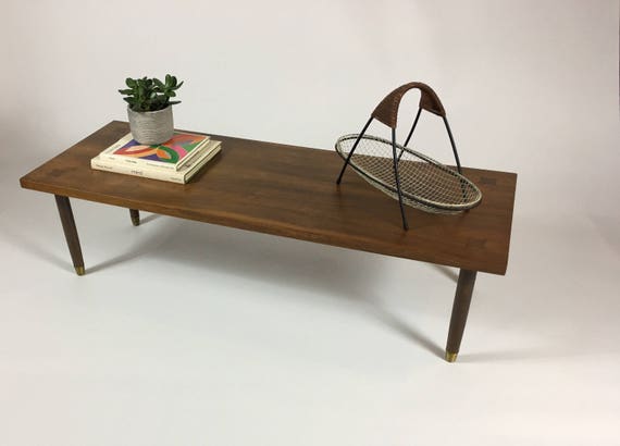 Wooden Bench Walnut Coffee Table Modern Coffee Table Wood Etsy