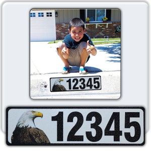 Curb-N-Sign® Custom Curb Address Numbers for Doors, Windows, Curbs, or Walls, Aluminium Personalized Assorted Animal/ Insects Curb Wraps®