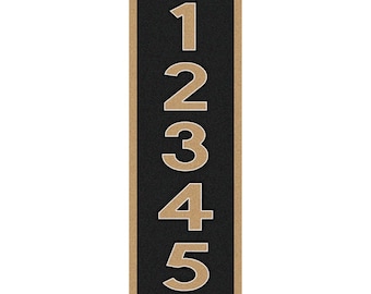 Vertical Address Plaque: Reflective House Number Sign, Made in USA (10x3.5 Inch)
