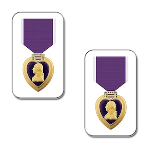 Curb-N-Sign®, 2 Reflective Magnets, 3x5in, (Purple Heart)