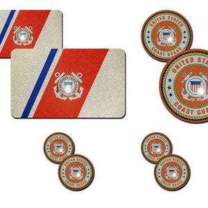 United States Coast Guard Reflective Stickers: Bumper, Locker, Laptop - 8 Pcs